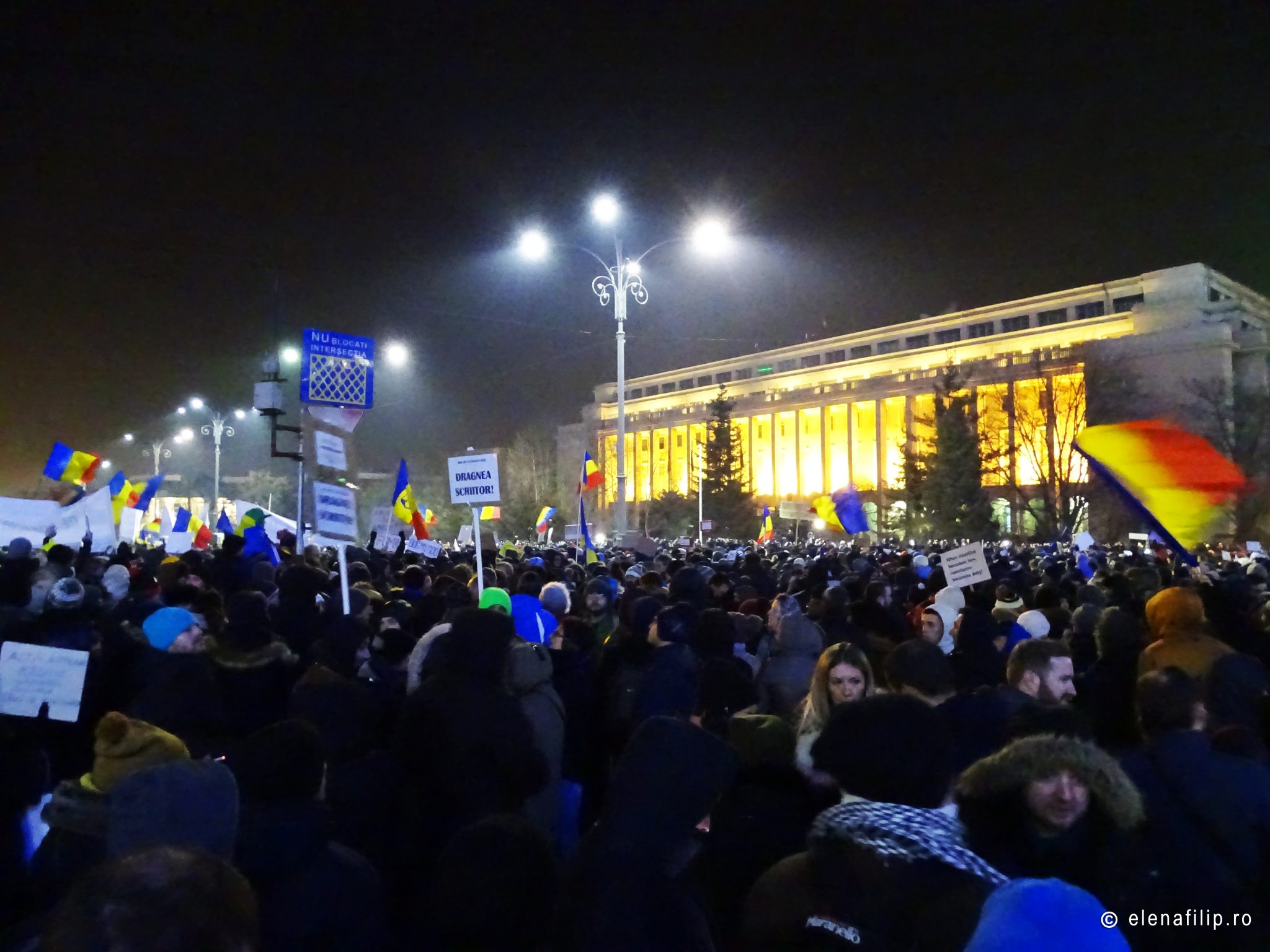 protest in Bucharest Romania