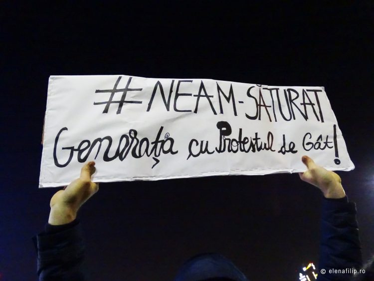 protest in Bucharest Romania